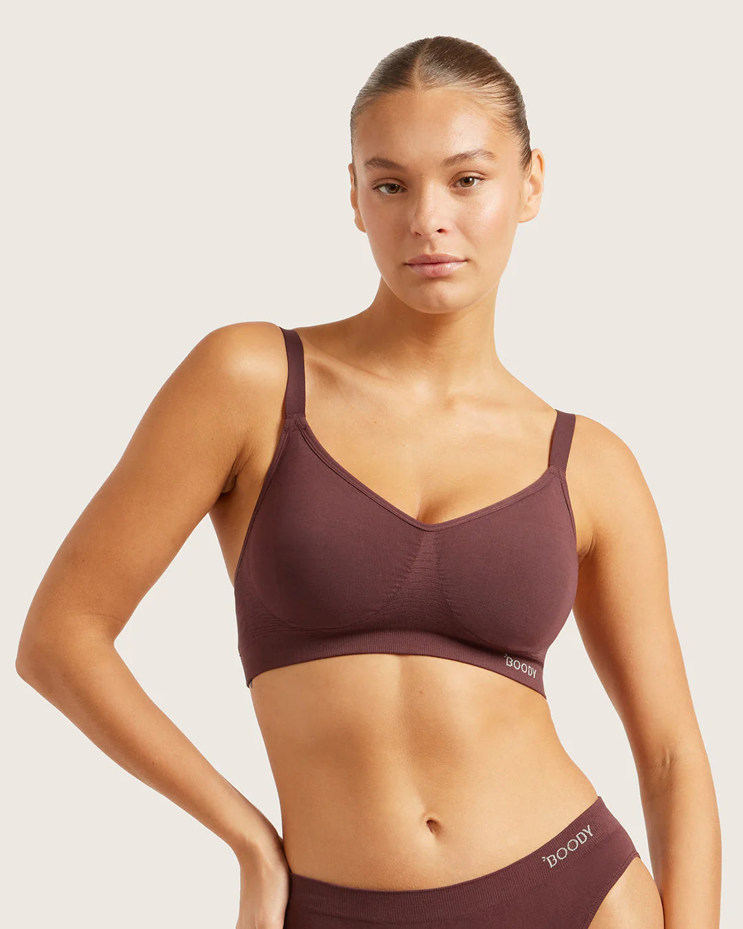 Wireless Full Bust Bamboo T-shirt Bra - Mulberry