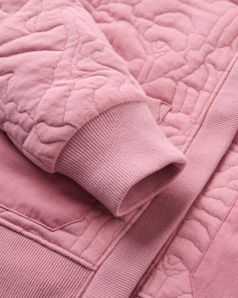 Seagrass Quilted Hoodie - Pink Haze