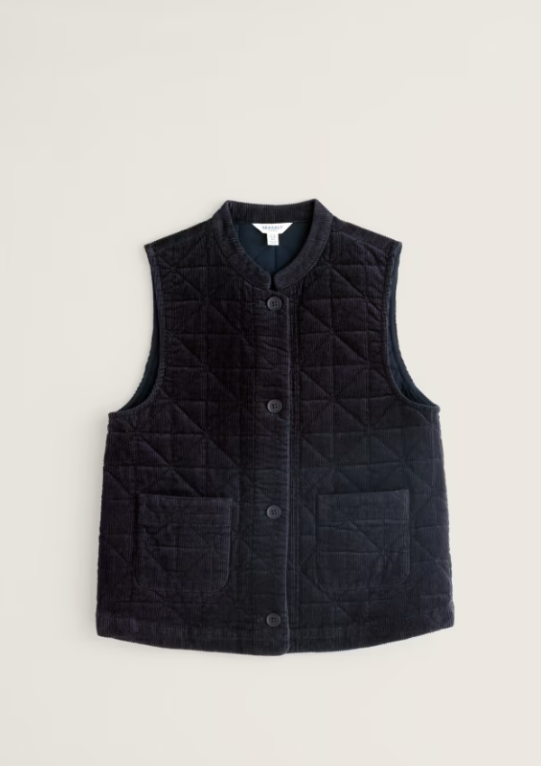 Incoming Tide Organic Cotton Cord Gilet - Inkwell