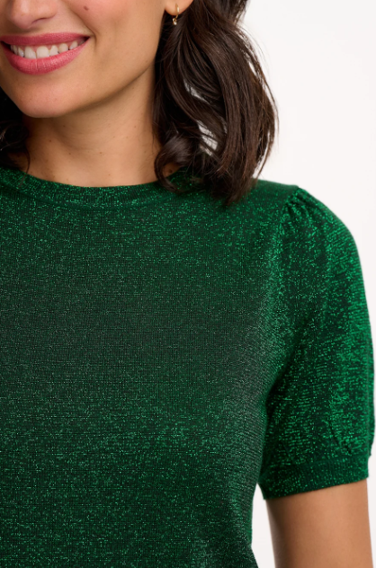 Calypso Sparkly Knitted Top - Green
