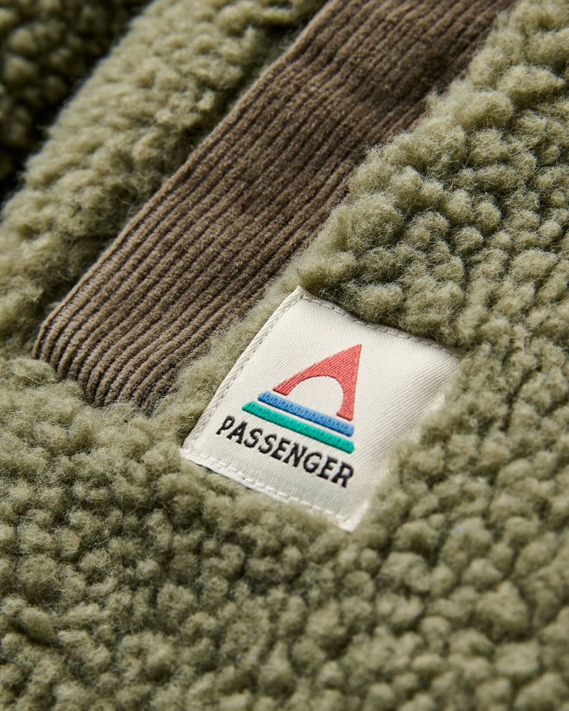 Tawny Deep-Pile Sherpa Fleece - Dusty Olive