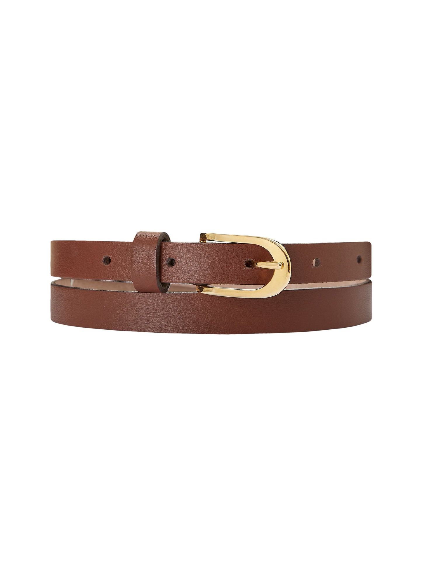Baukjen Slim Belt - Gold - / Brown