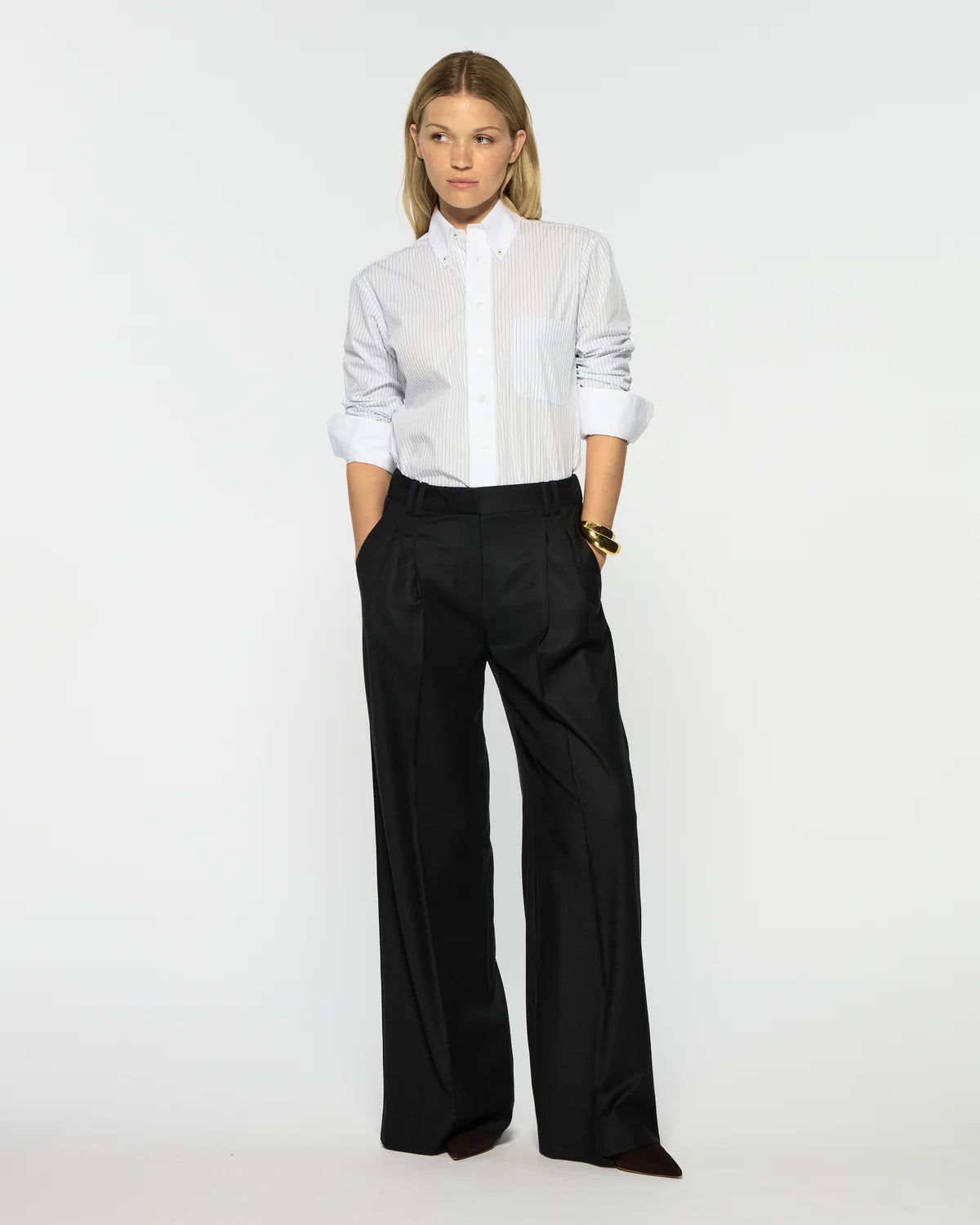 Serena Trouser - Dark Green Wool