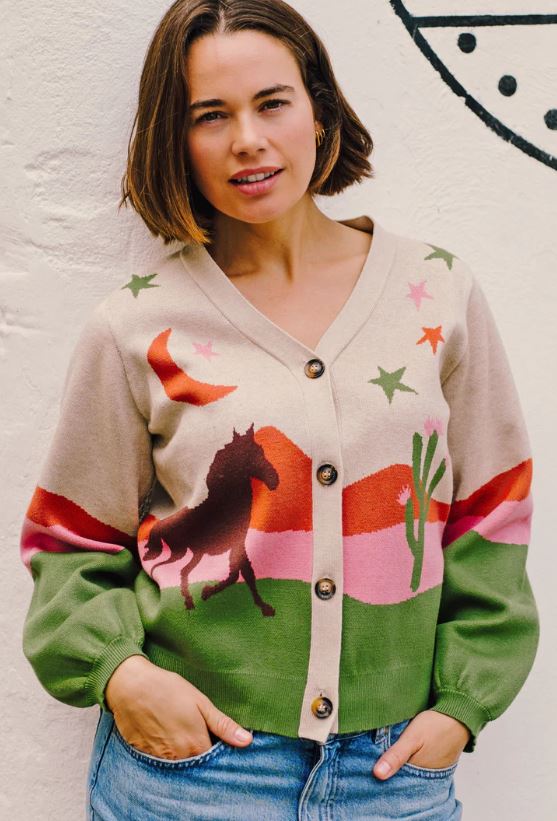 Adrian Cardigan - Oatmeal, Desert Cowgirl