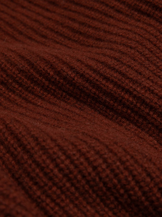 Amy Powney + Finisterre Fisherman Rib Crew Neck Jumper - Cherrywood