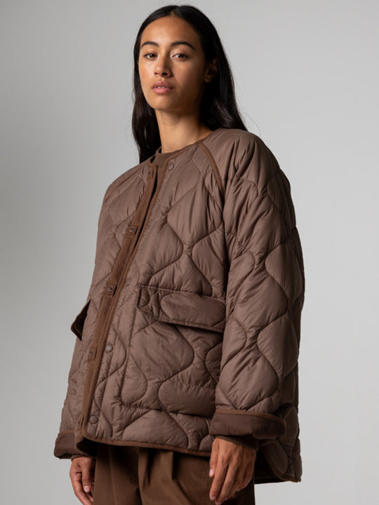 Amy Powney + Finisterre Oversized Quilted Jacket - Mocha