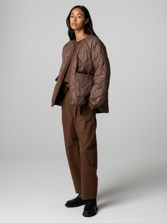 Amy Powney + Finisterre Oversized Quilted Jacket - Mocha