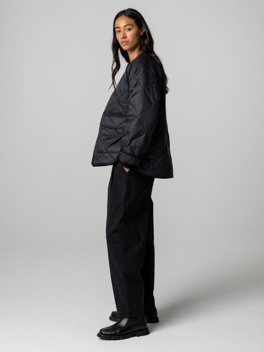 Amy Powney + Finisterre Oversized Quilted Jacket - Black