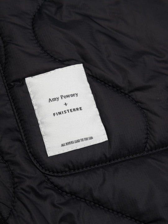 Amy Powney + Finisterre Oversized Quilted Jacket - Black