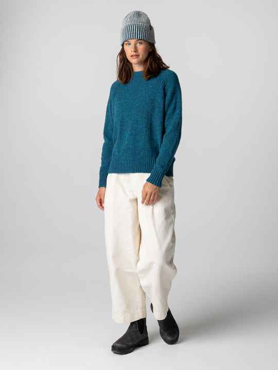 Farne Crew Neck Knit Jumper - Harbour Teal