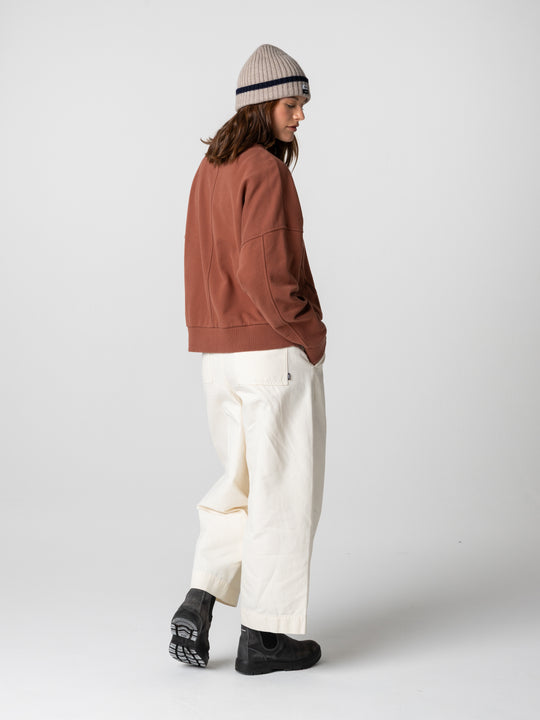 Women's Awen Crew Sweatshirt - Mahogany Brown