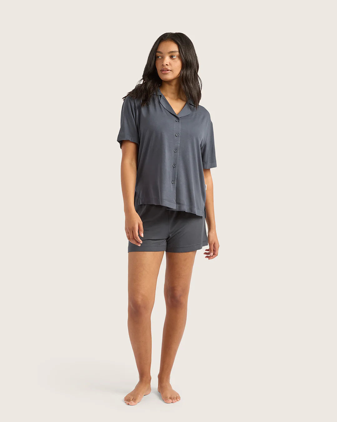 Bamboo Short Sleeve Sleep Shirt - Storm