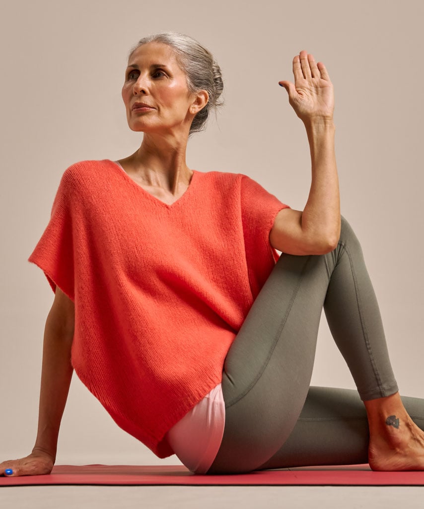 Coral knitted layering tank top.