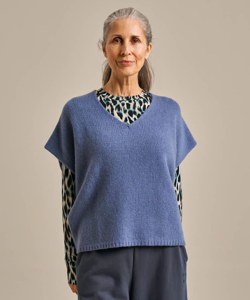 Sleeveless Boxy Layering Knitted Top - Turtle Dove
