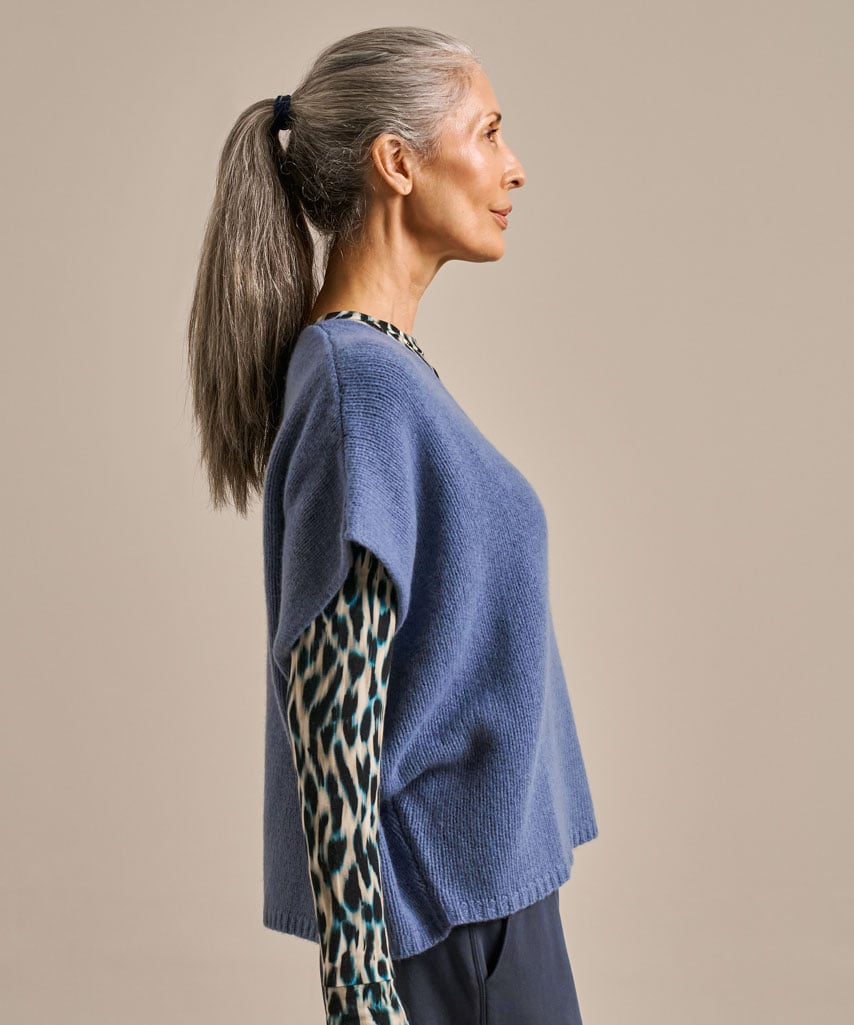 Sleeveless Boxy Layering Knitted Top - Turtle Dove