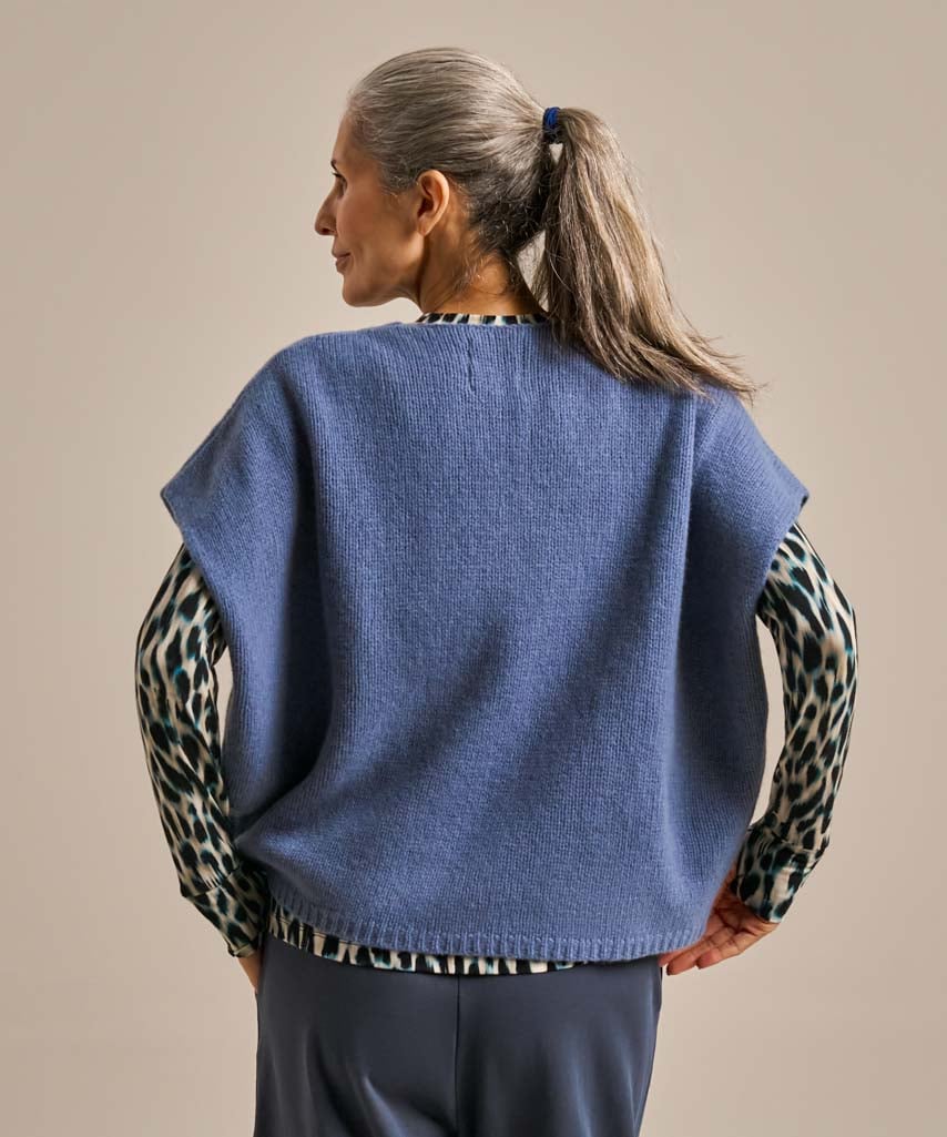 Sleeveless Boxy Layering Knitted Top - Turtle Dove
