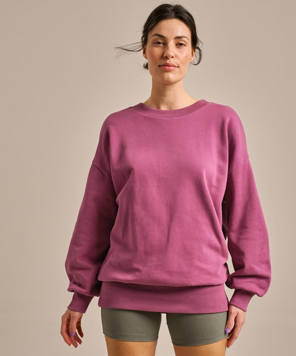 Longline Pleated Back Sweatshirt - Smokey Burgundy