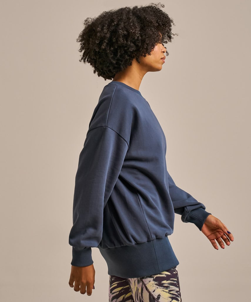Longline Pleated Back Sweatshirt - Storm Navy