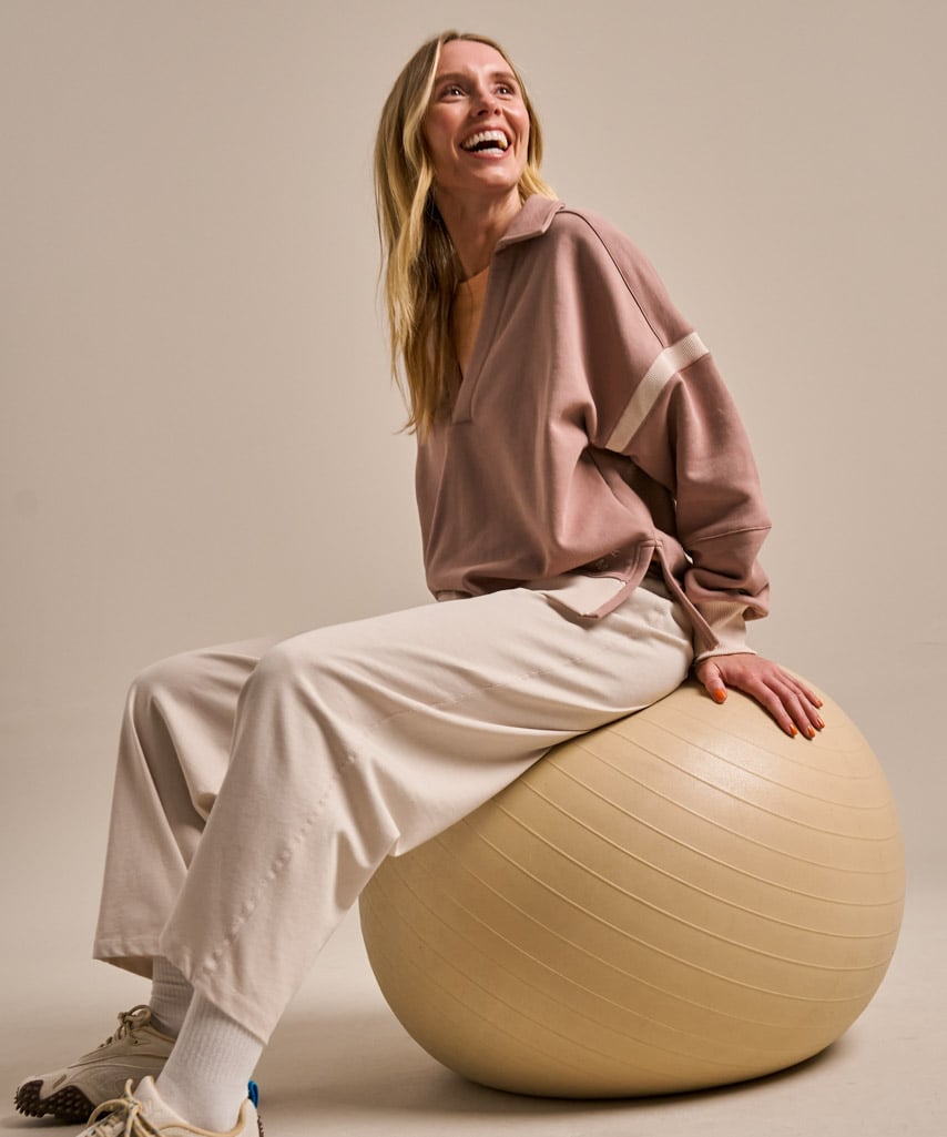 Athletic Collared Sweatshirt - Macaron