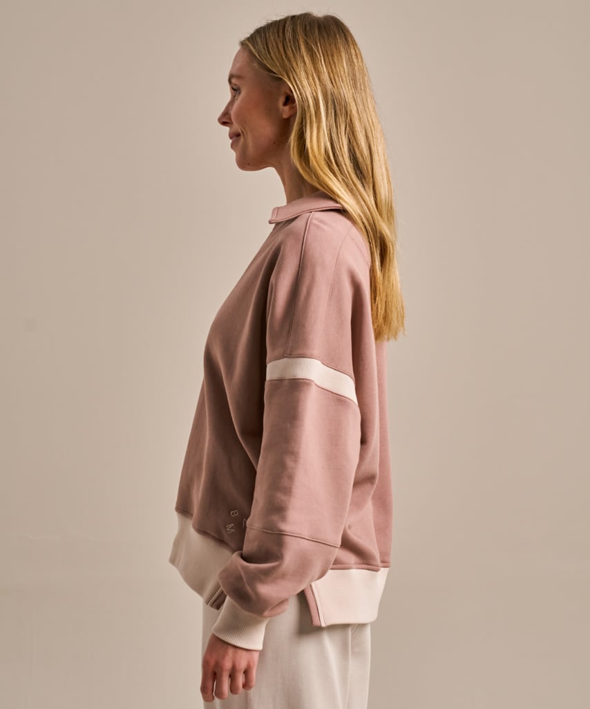 Athletic Collared Sweatshirt - Macaron
