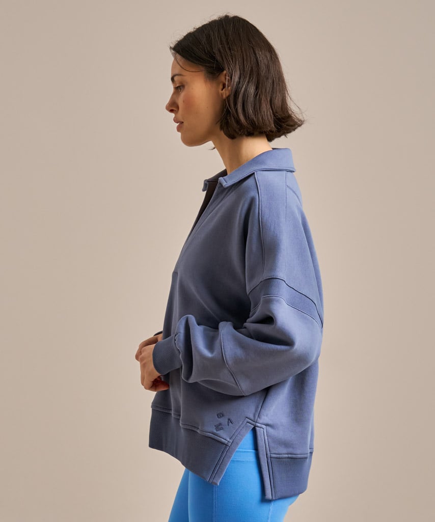 Athletic Collared Sweatshirt - Turtle Dove