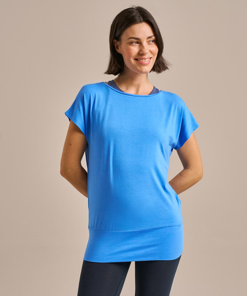 Short Sleeve Flow Top - Periwinkle