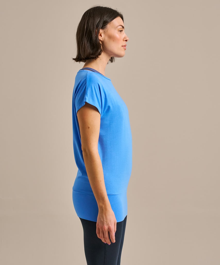Short Sleeve Flow Top - Periwinkle