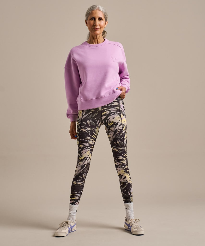 Orchid pink activewear sweatshirt.