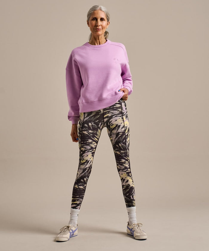 Orchid pink activewear sweatshirt.