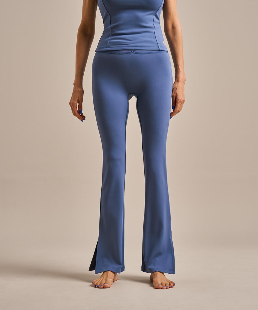 Ruched Flared Yoga Legging - Turtle Dove