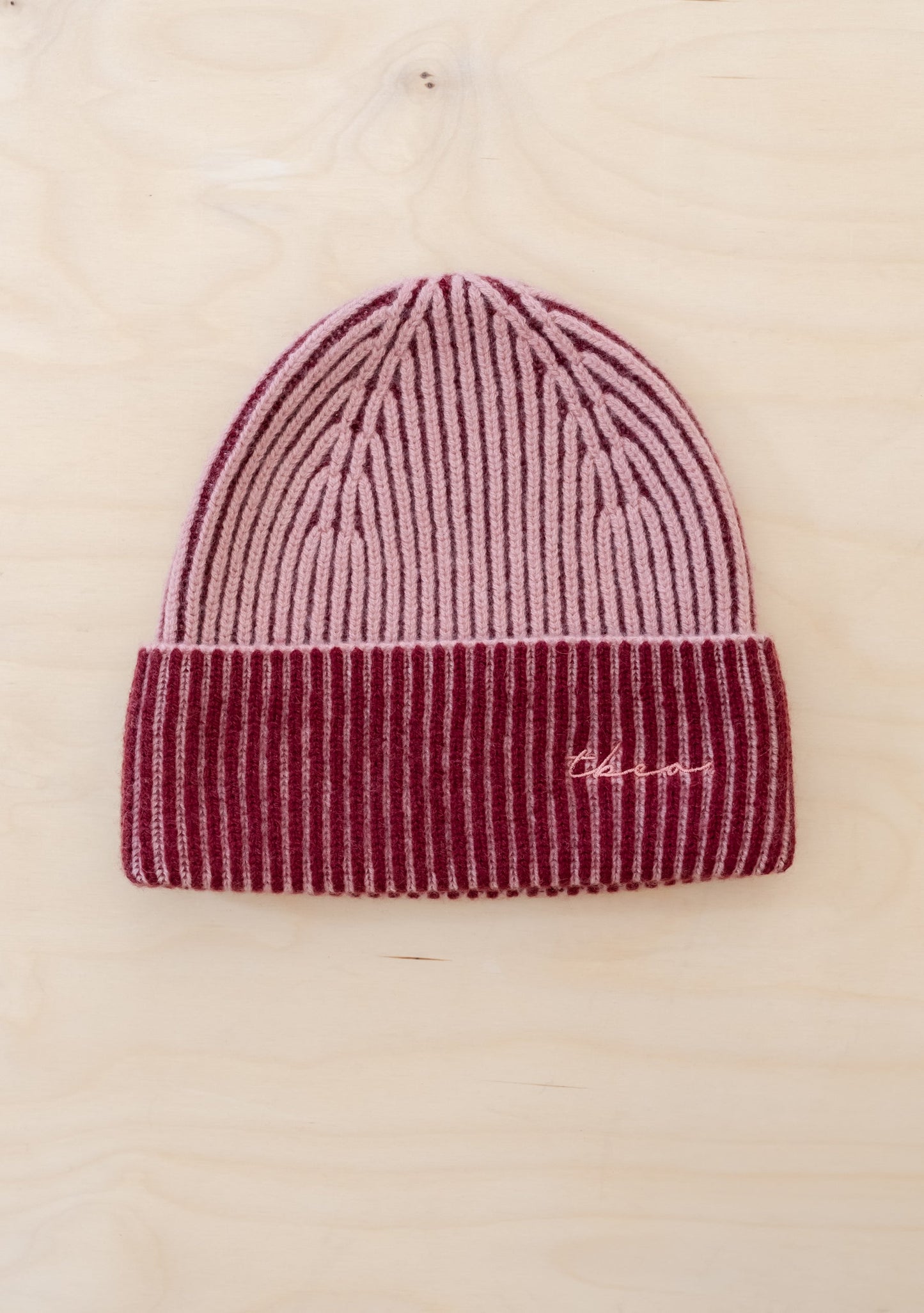Cashmere and Merino Beanie - Two Tone Pink