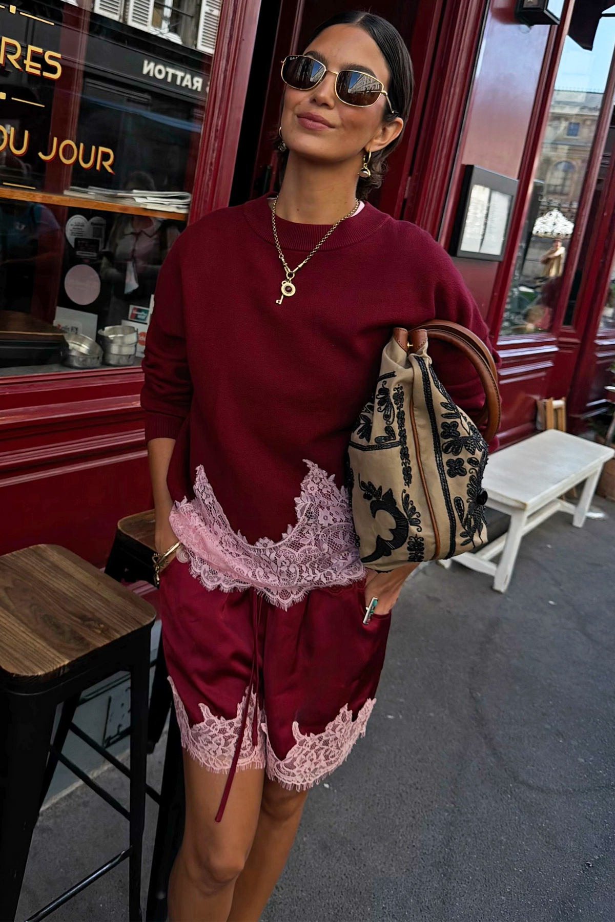 Burgundy Lace Copenhagen Jumper