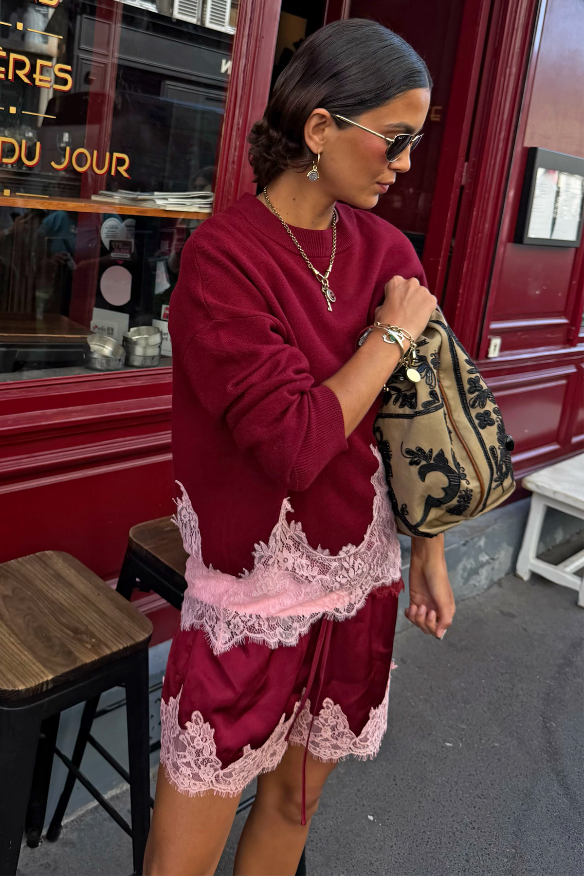 Burgundy Lace Copenhagen Jumper