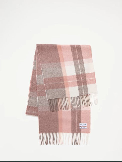 Contemporary Check Lambswool Scarf - Cameo