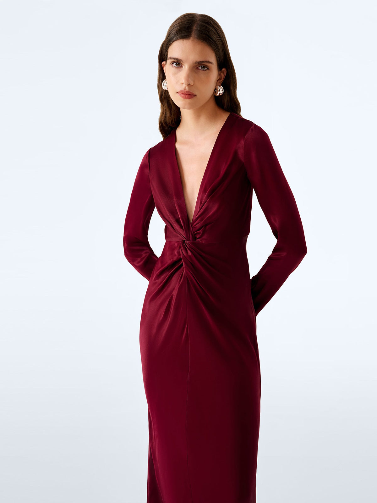 Camille Dress in Deep Wine