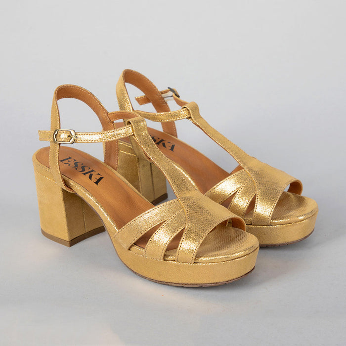 Gold T-bar sandal