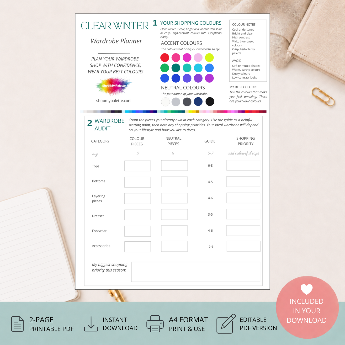 Clear Winter Wardrobe Planner PDF