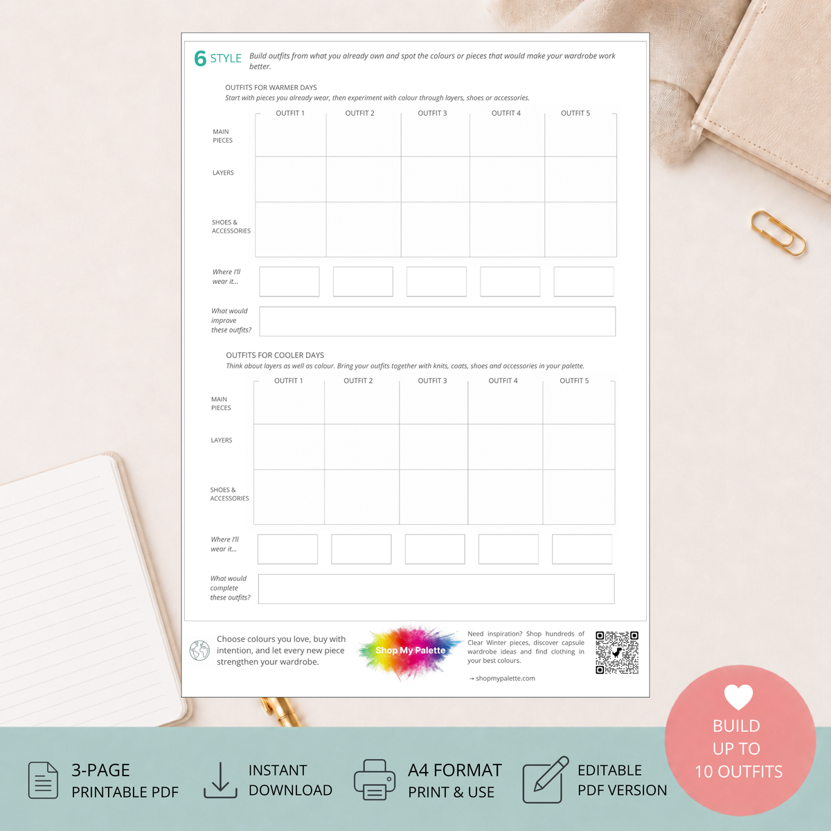Clear Winter Mini Wardrobe Planner PDF