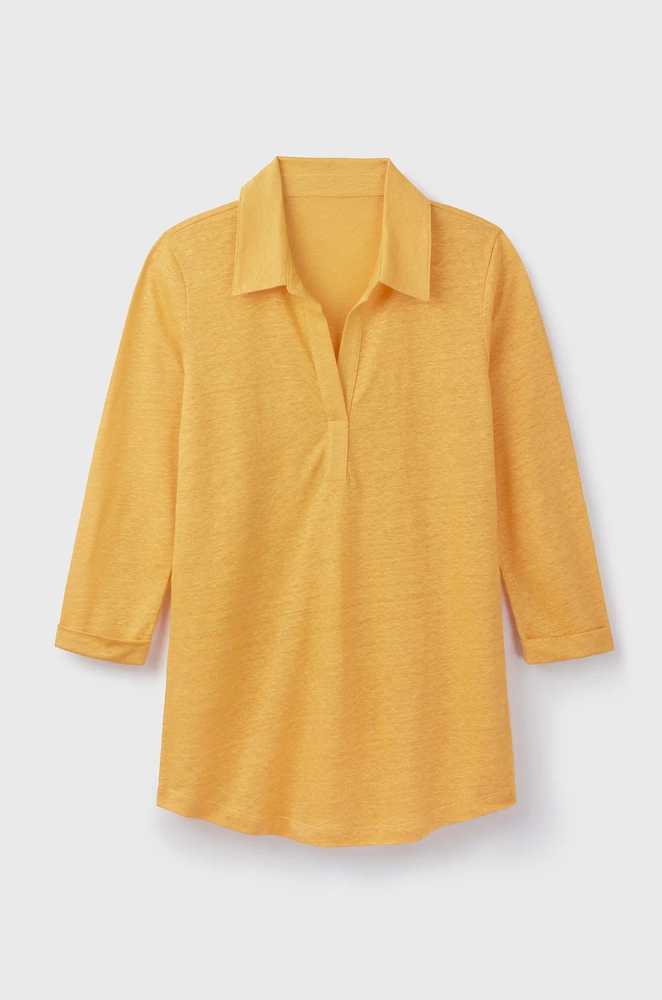 Collared Linen T-shirt Mango