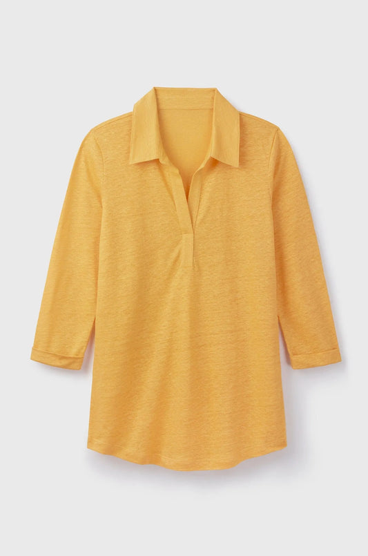 Collared Linen T-shirt Mango