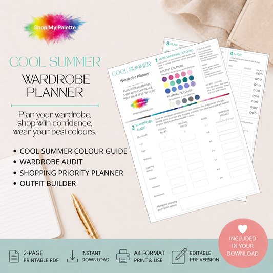 Cool Summer wardrobe planner digital download.