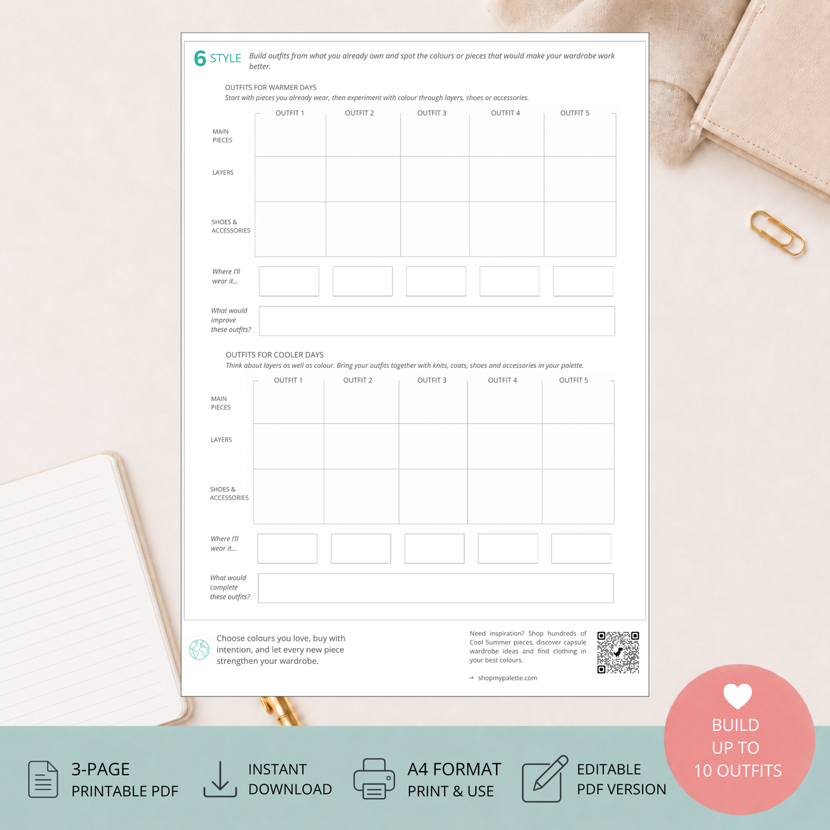 Cool Summer Mini Wardrobe Planner PDF