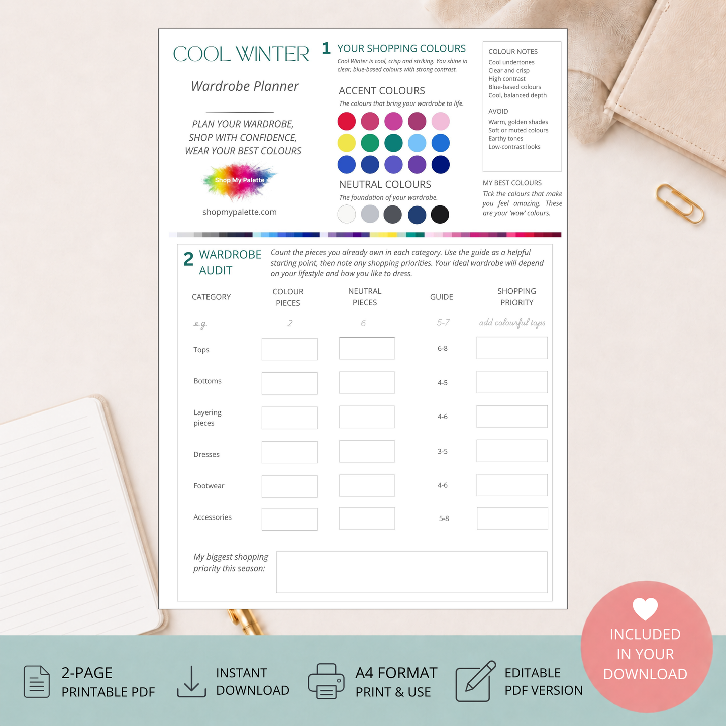 Cool Winter Wardrobe Planner PDF