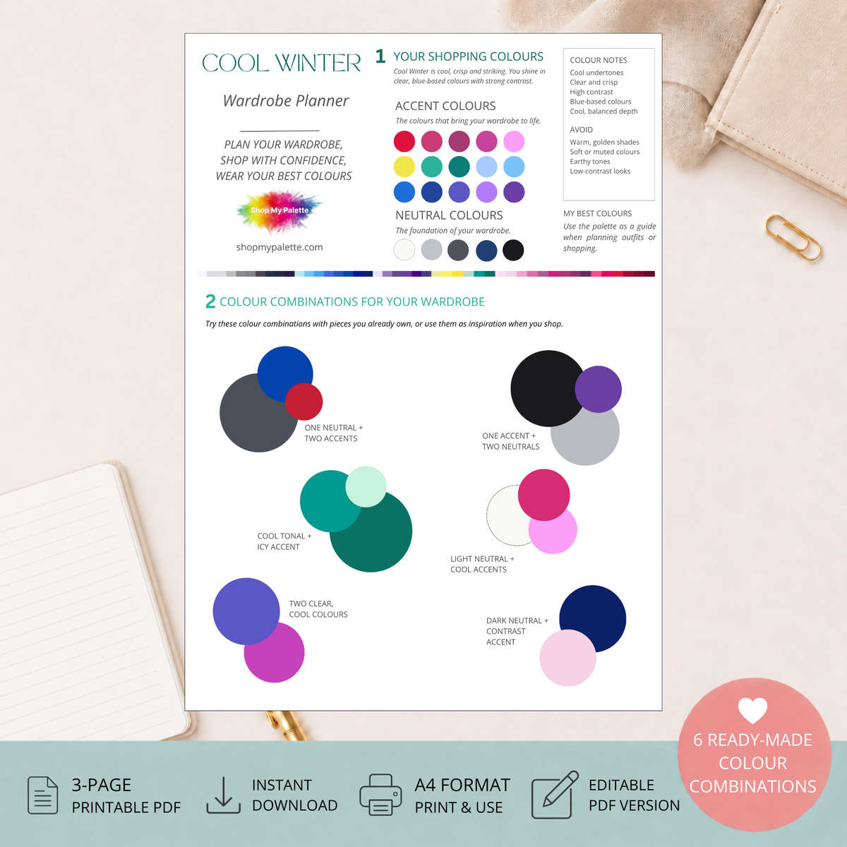 Cool Winter Mini Wardrobe Planner PDF