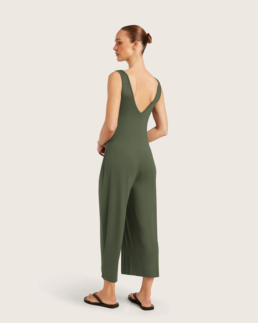 Bamboo Long Jumpsuit - Moss