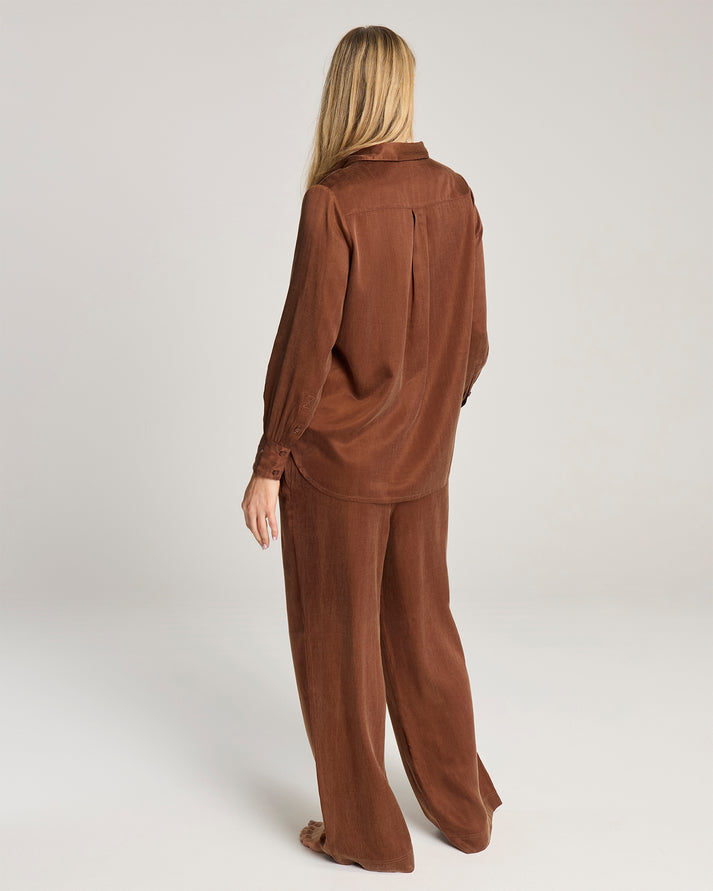 Eco-Luxe Midi Shirt - Cocoa
