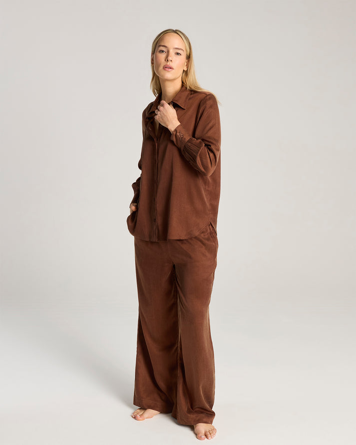 Eco-Luxe Midi Shirt - Cocoa