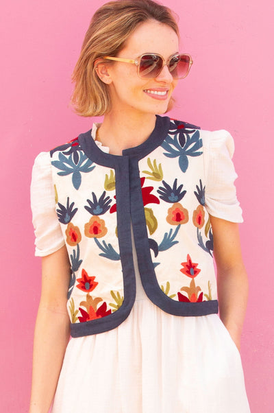 Pia Embroidered Gilet
