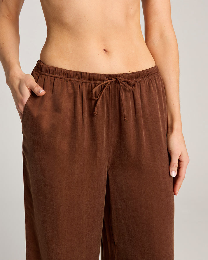 Eco-Luxe Drawstring Trousers - Cocoa