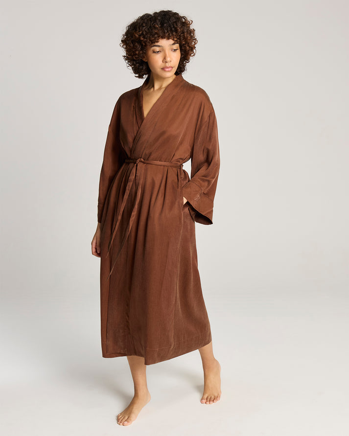 Eco-Luxe Kimono Robe - Cocoa